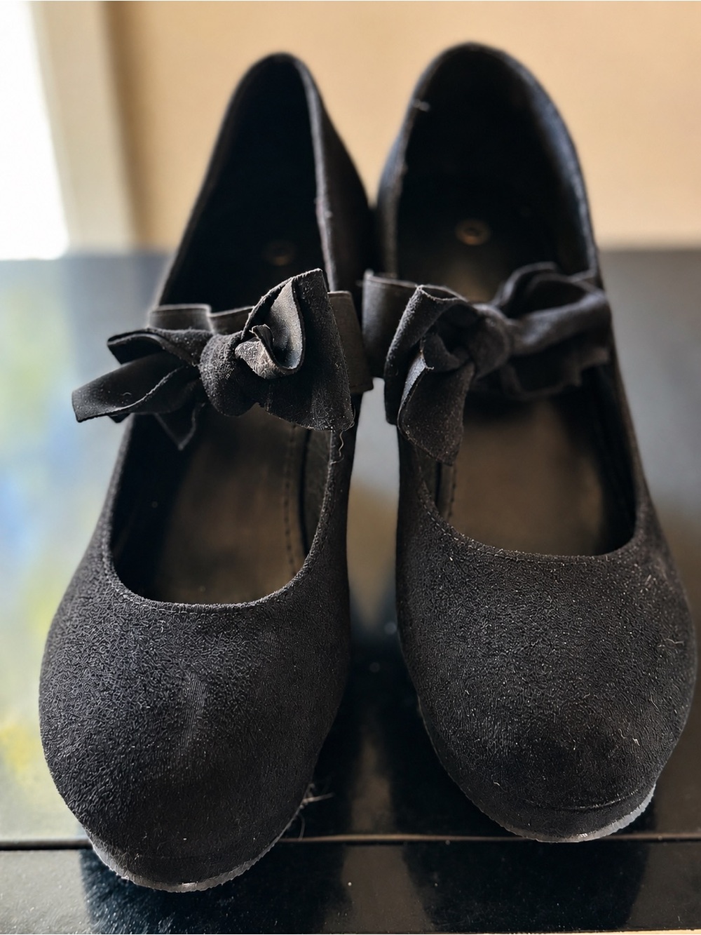 Girls Black Bow Mary Jane Kids Shoes